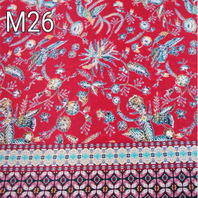 KIM SHOP - Kain Batik Sutra -  M26 / Meteran Printing Premium