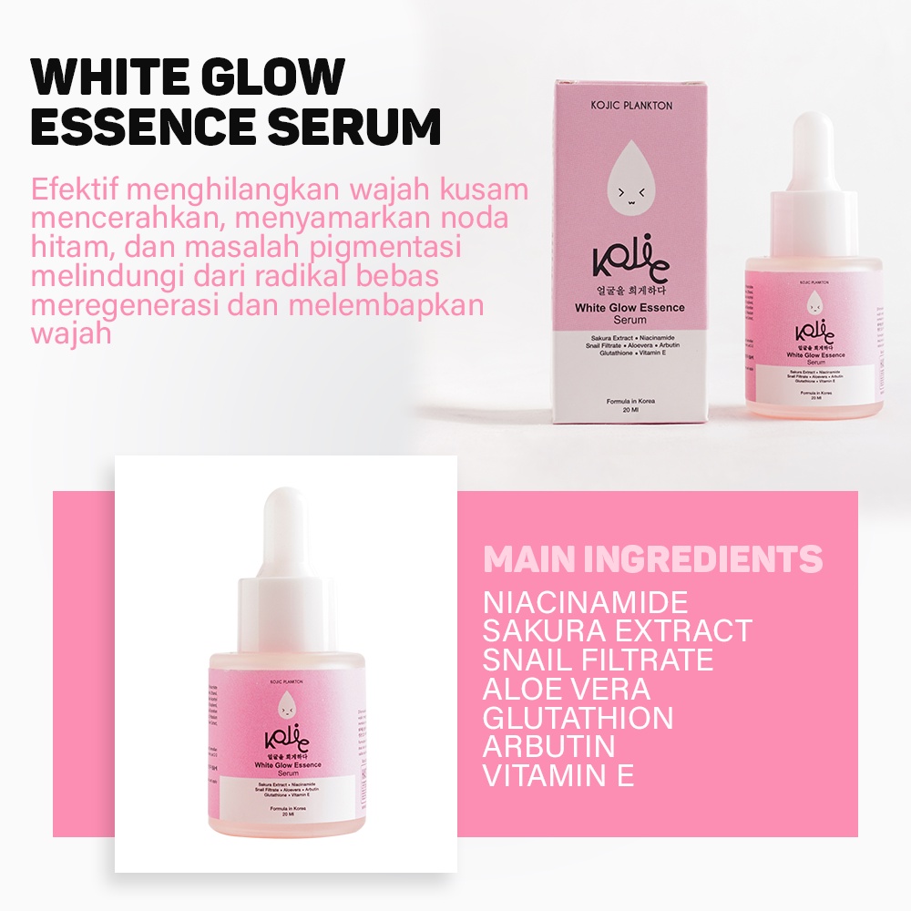 Kojic Plankton White Glow Essence Serum 20ML /  Peeling Glow Perfect Essence