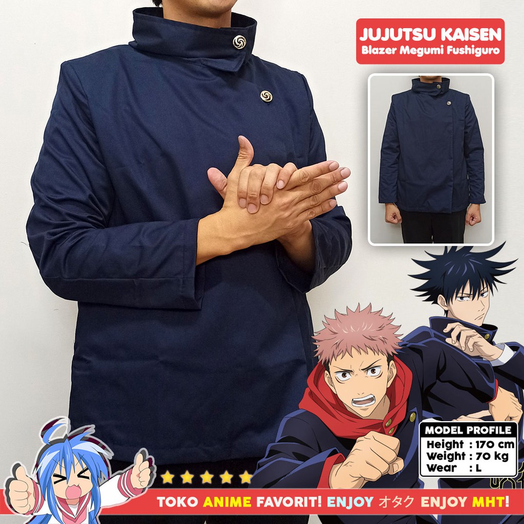 Blazer Jaket Anime Gakuran Jujutsu Kaisen Megumi Fushiguro Cosplay