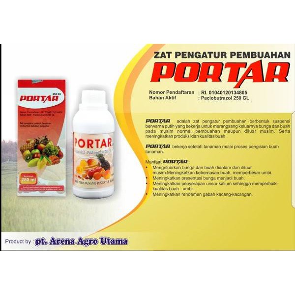 PORTAR 250SC 250ML PEMBUAHAN ZPT PAKLOBUTRAZOL