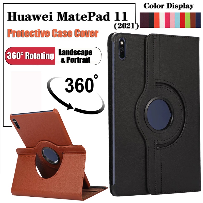 Casing Kulit Flip Untuk Huawei Matepad11 (2021) 10.95 &quot;Fashion360° Rotating Stand Case Mate Pad 11 Wi-Fi (2021) Tablet Penutup Pelindung Shockproof