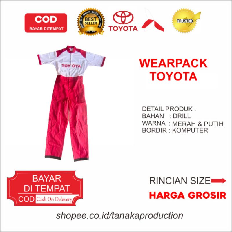 Seragam Toyota Mobil // Seragam Toyota Mobil // Wearpack Toyota // Seragam bengkel Toyota