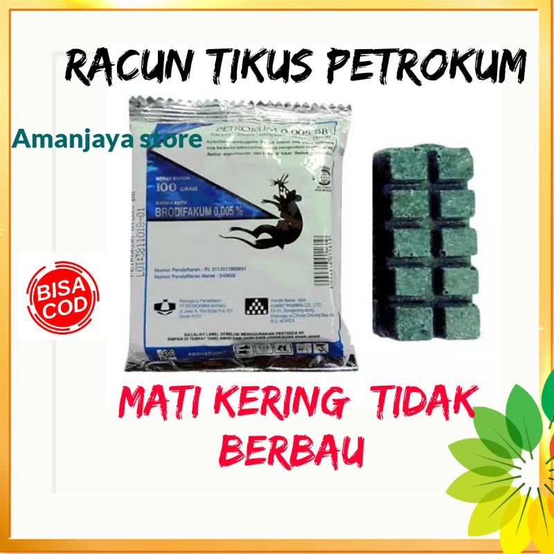 RACUN TIKUS AMPUH Petrokum 100 gram mati kering tidak bau