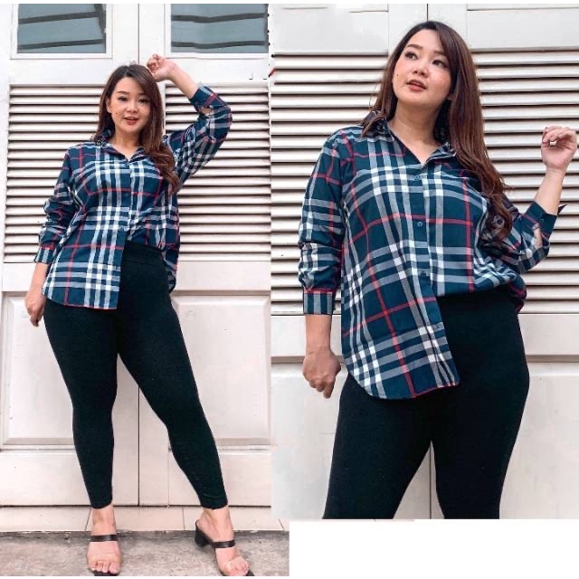 FWG - KEMEJA JUMBO BBR / KEMEJA WANITA / BAJU KEMEJA WANITA BIGSIZE / ATASAN WANITA