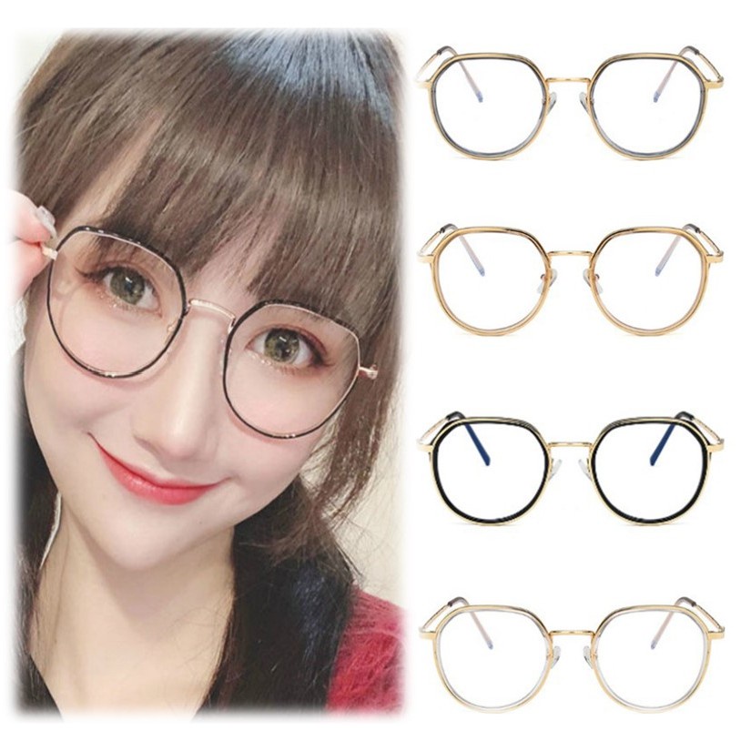 ❤️GTB❤️ COD Kacamata import murah kacamata Baca Frame Anti Radiasi Metal Gaya Retro Untuk Pria Wanita R447