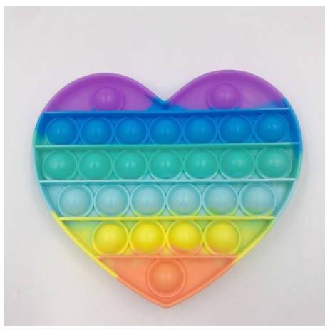 SIMPLE DIMPLE / POP IT RAINBOW MAINAN POP ITS ROUND FIDGET TOY PUSH BUBBLE RELIEF KIDS POP IT TIKTOK-LOVE