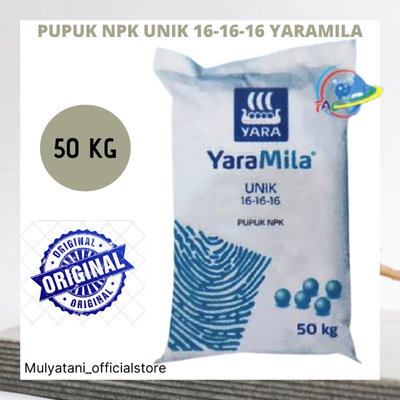 Pupuk NPK Unik 16-16-16 Mutiara YaraMila 50 KG Original