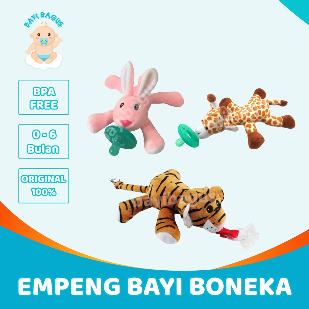 Empeng Bayi Dot Bayi Animal Baby Pacifier Gantungan Boneka Hewan Silikon