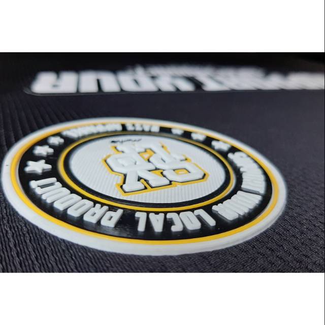 Patch logo jersey 3d rubber custom logo jersey karet