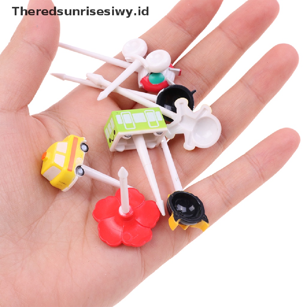 # Alat Rumah Tangga # 5pcs / Set Garpu Buah / Kue Bahan Plastik Desain Kartun Kreatif