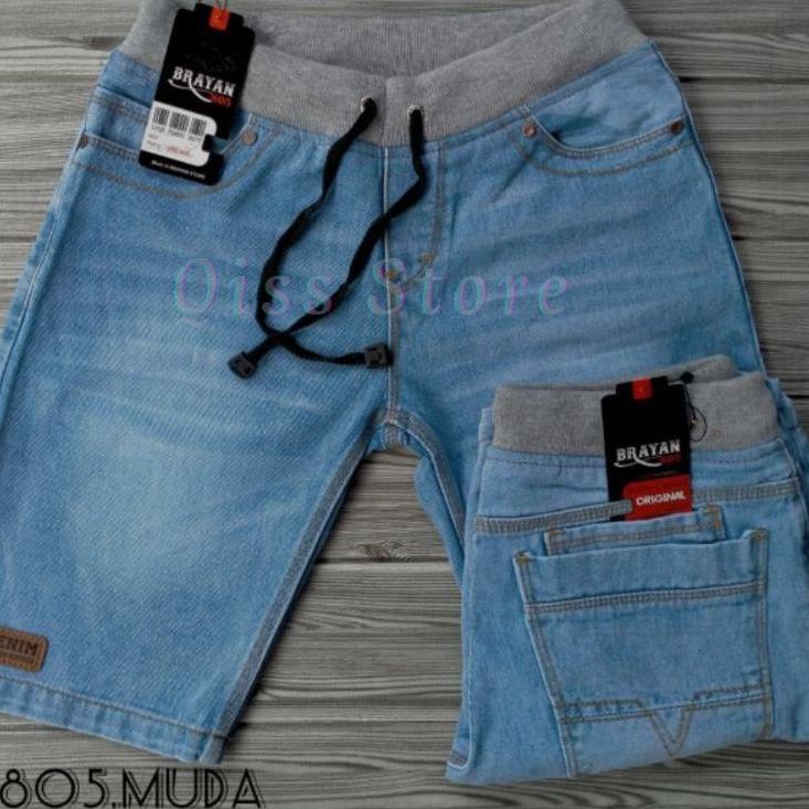 SALE Celana Pendek Pria Rip Jeans Pinggang Kolor Distro Original