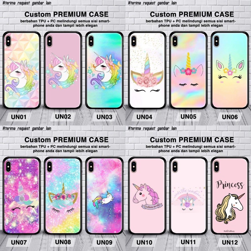 unicorn case realme c11 c12 c15 c17 vivo v20 v20 se y12s y12i y20 y20s premium glass case