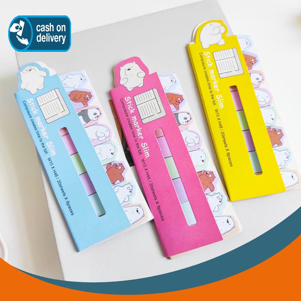 

STICKY NOTE WE BARE BEARS SLIM ALAT TULIS WBB MURAH UNIK LUCU KARAKTER COD