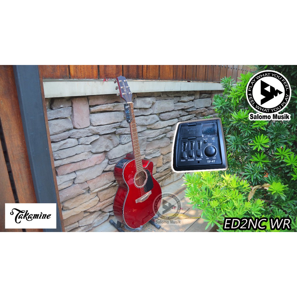 Takamine Gitar D Series Elektrik Electric Akustik Acoustic ED2NC-WR
