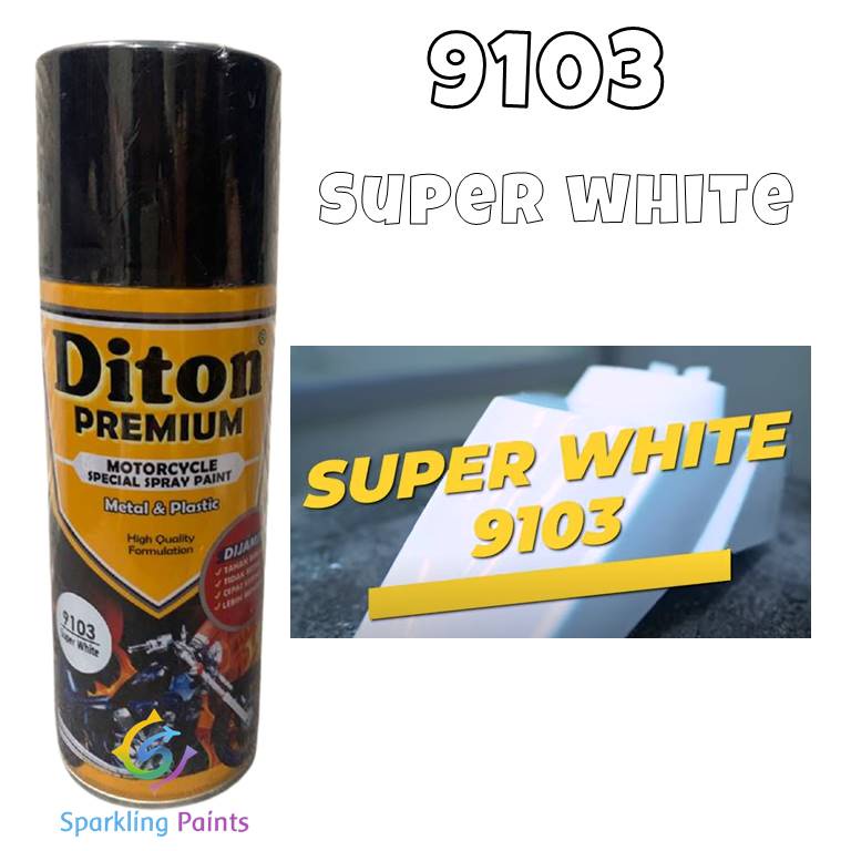 Pilok Diton Premium Super White 9103 Putih 400ml Tahan Bensin Pilox Pylox Motor Mobil Sepeda Cat Semprot Honda Vario Baru