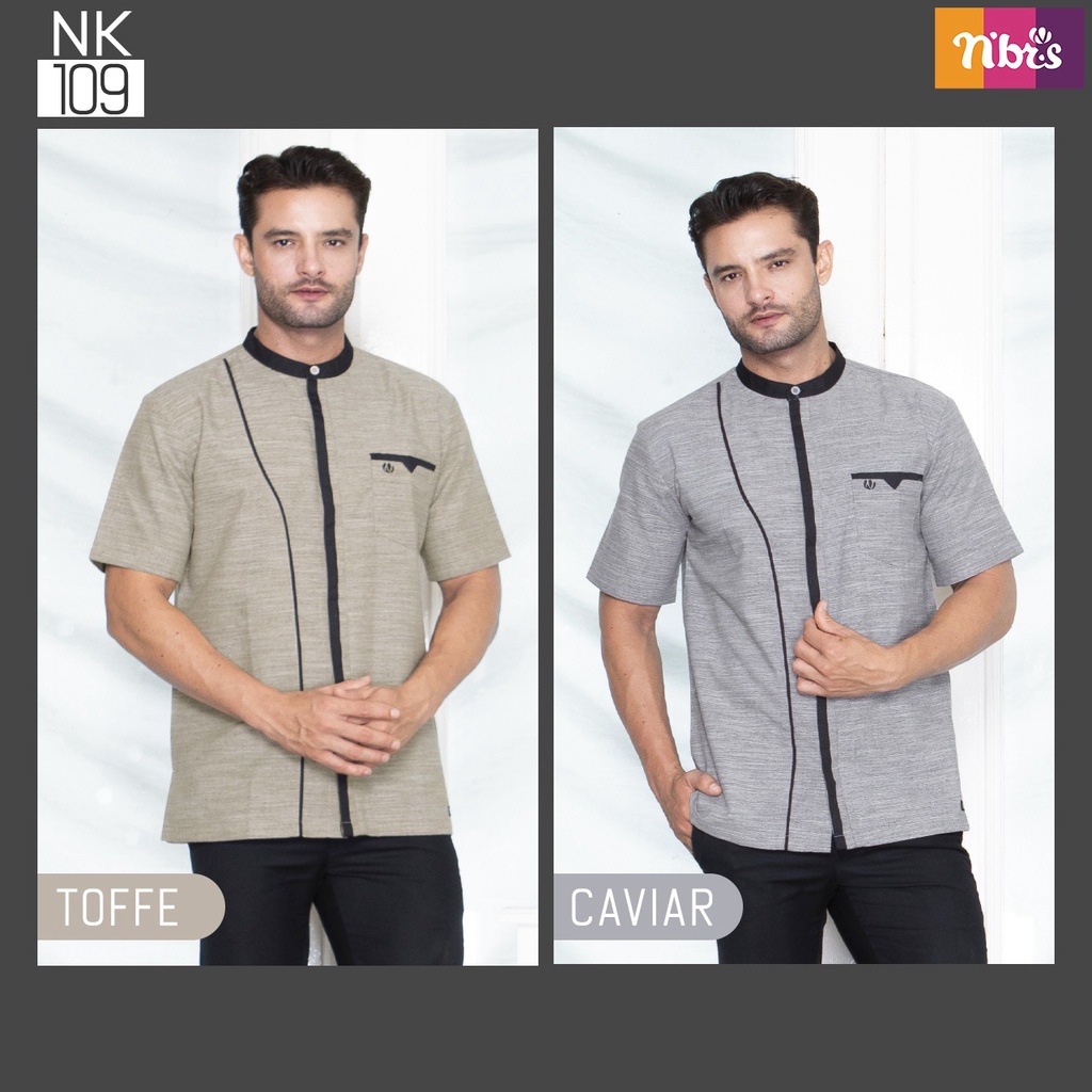 Nibras Koko NK 109 Kemeja Polos Bahan Intaramis Mix Toyobo Atasan Pria Muslim Casual