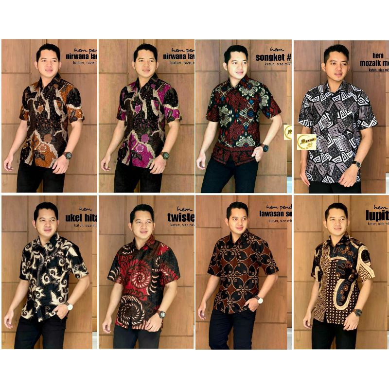 Sale Hem Kemeja Batik Pekalongan Pria Lengan Pendek Motif Terbaru 06JorBgukM1Wy7J