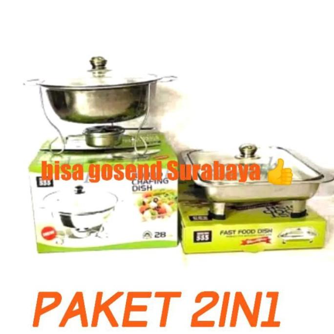 +%+%+%] Paket Prasmanan Set deep soup bowl serving dish chafing dish tutup kac