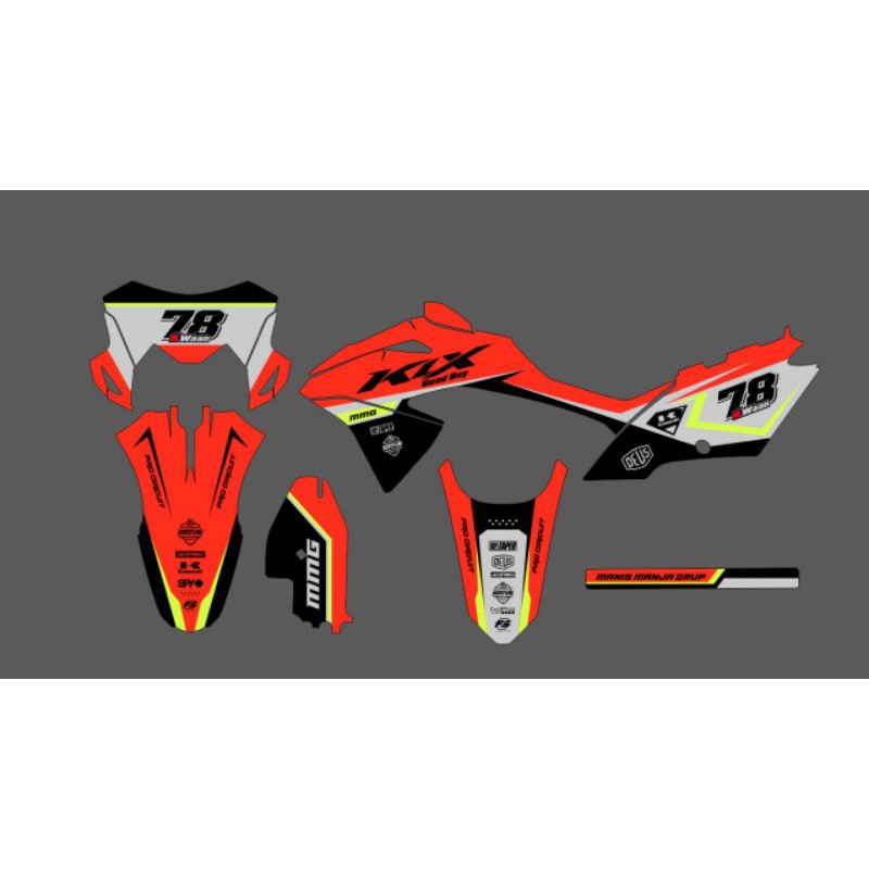 DECAL KLX BF ORANGE STABILO CUSTOM