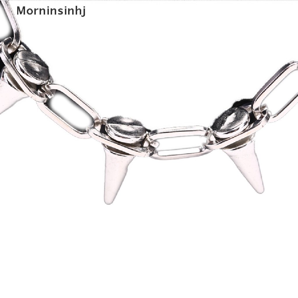 Mor Kalung Choker Punk Gothic Rock Hias Rivet Spike Rantai Sambung Untuk Biker