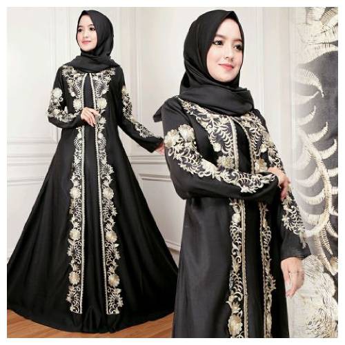 Dress Gamis Maxi Baju Gamis Muslim Wanita Set + Pashmina Erika