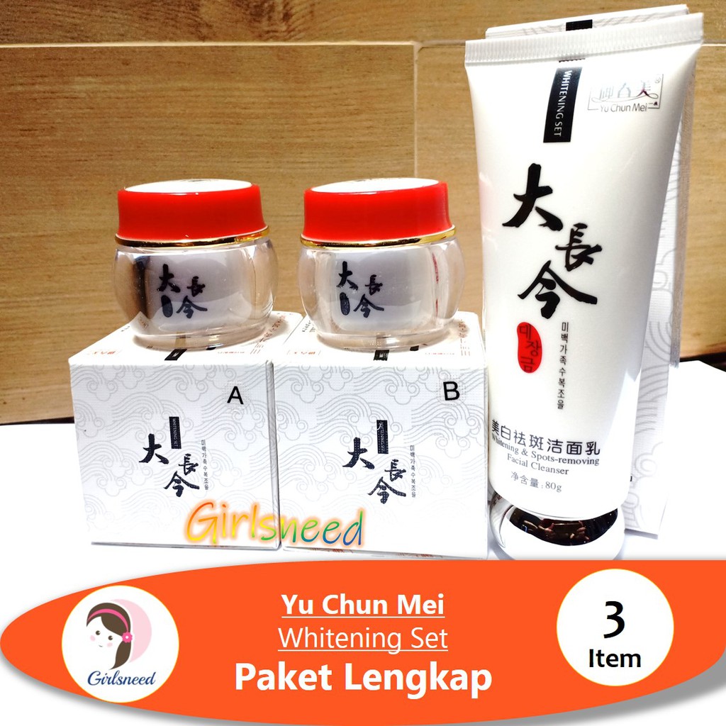 Yu Chun Mei Whitening Set Paket Lengkap 3 item Krim Siang Malam Sabun Wajah