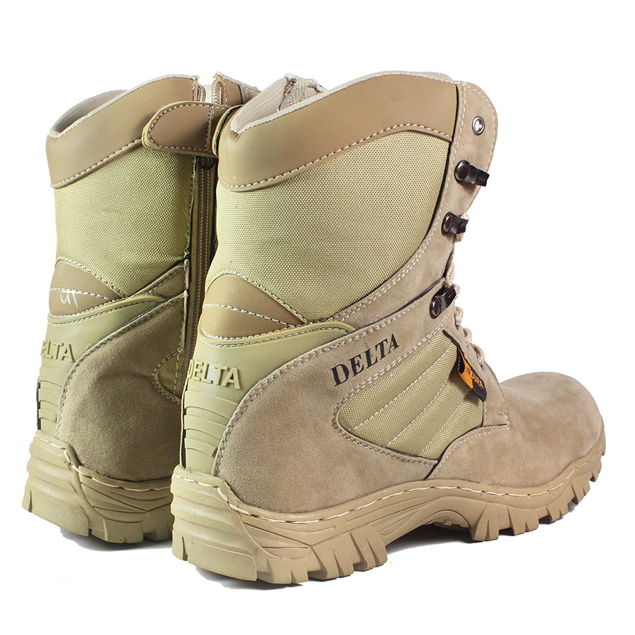 Safety Boots Delta Cordura High USA 8 INCHI Ujung Besi Army Tactical - Cream / Bisa Bayar Di Tempat