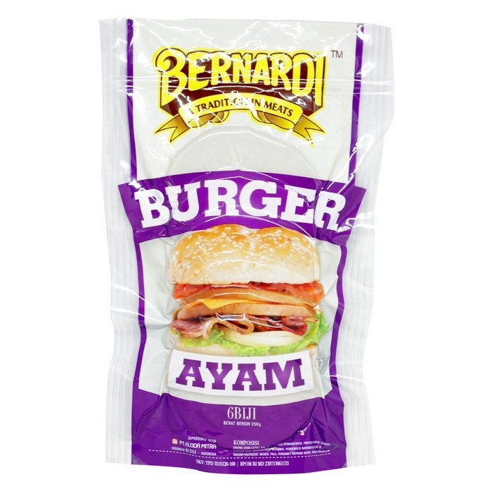 Bernardi Burger Ayam isi 6 Slice [250 gr]