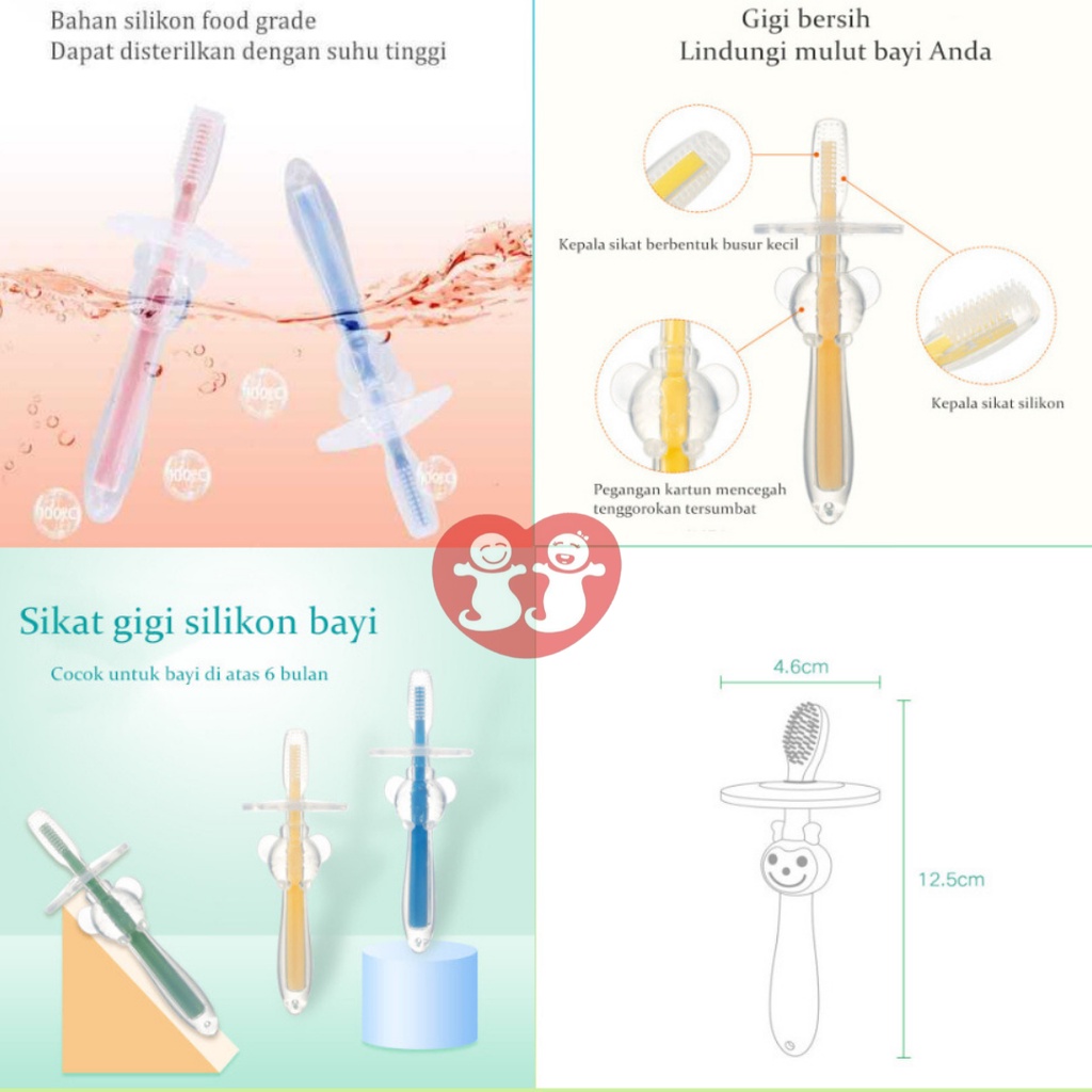 Sikat Gigi Bayi Silicon - Finger Tooth Brush - Pembersih Mulut Bayi dengan Jari Ibu