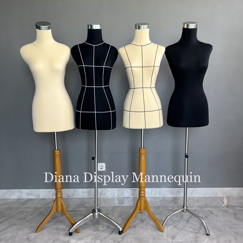 PATUNG MANEKIN WANITA DEWASA DRESS MAKING FULL FOAM BUSA TUSUK JARUM POLOS POLA SET DENGAN KAKI BESI