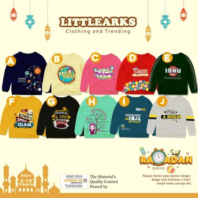 Longsleeve ramadhan series littleark 2-10t ready