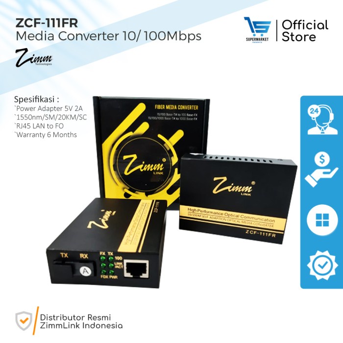 Flash Sale - Media Converter Zimmlink 10 100 Mbps Mcf 110 Side A B