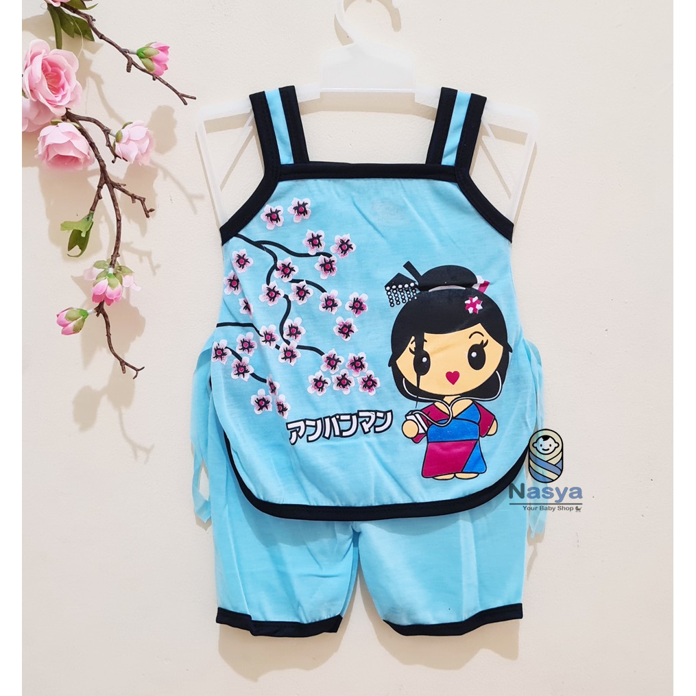 [N-003] Setelan Yukensi/baju bayi perempuan MURAH - motif jepang (3-6 bulan)