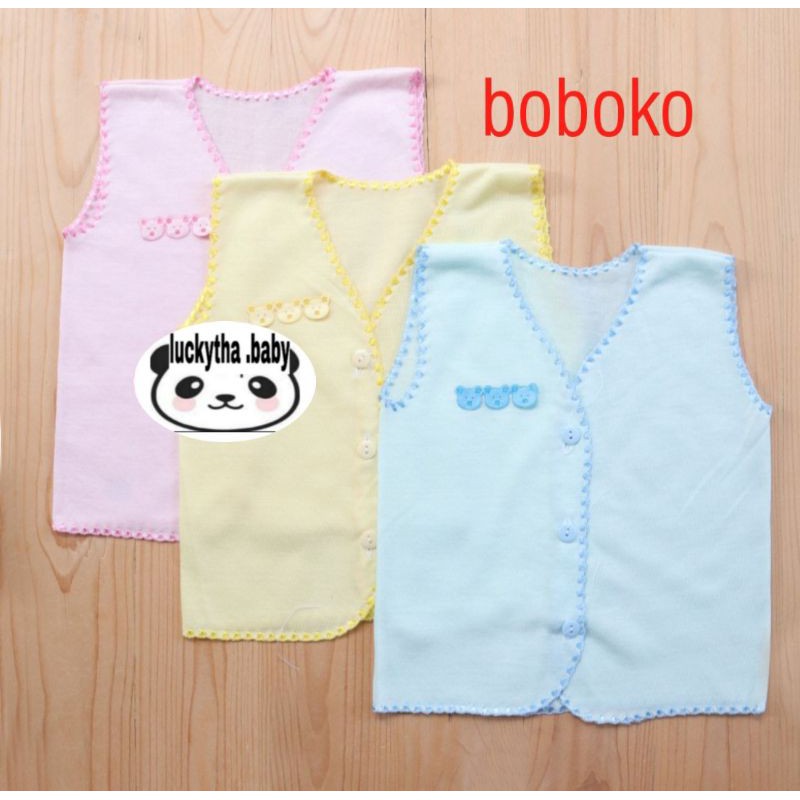 3pc_ baju bayi kutung polos 100% cotton boboko neci polos/ baju singlet bayi/ baju boboko kutung