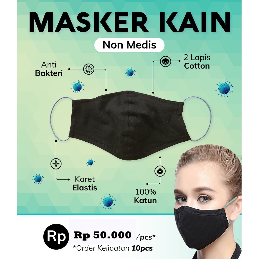 MASKER KAIN ANTI MICROBIAL // NON MEDIS