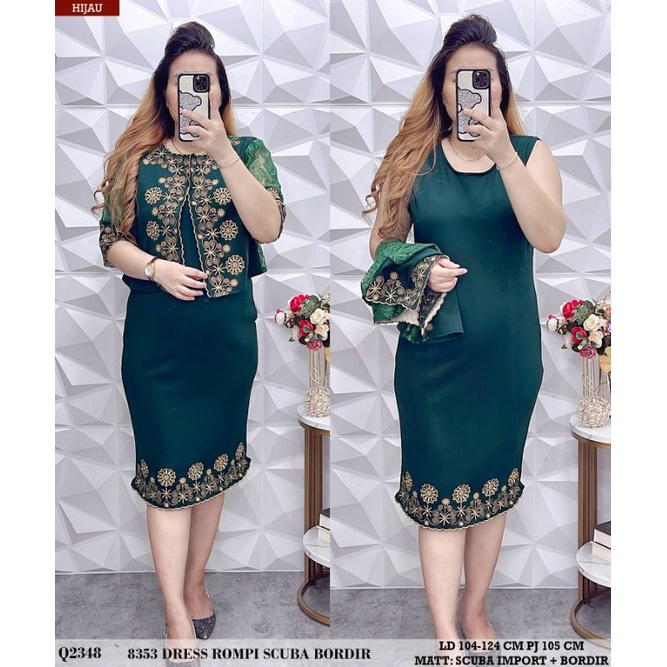 DRESS SET BLAZER DRESS NATAL DRESS JUMBO DRES SCUBA BANGKOK PREMIUM QQ 83533