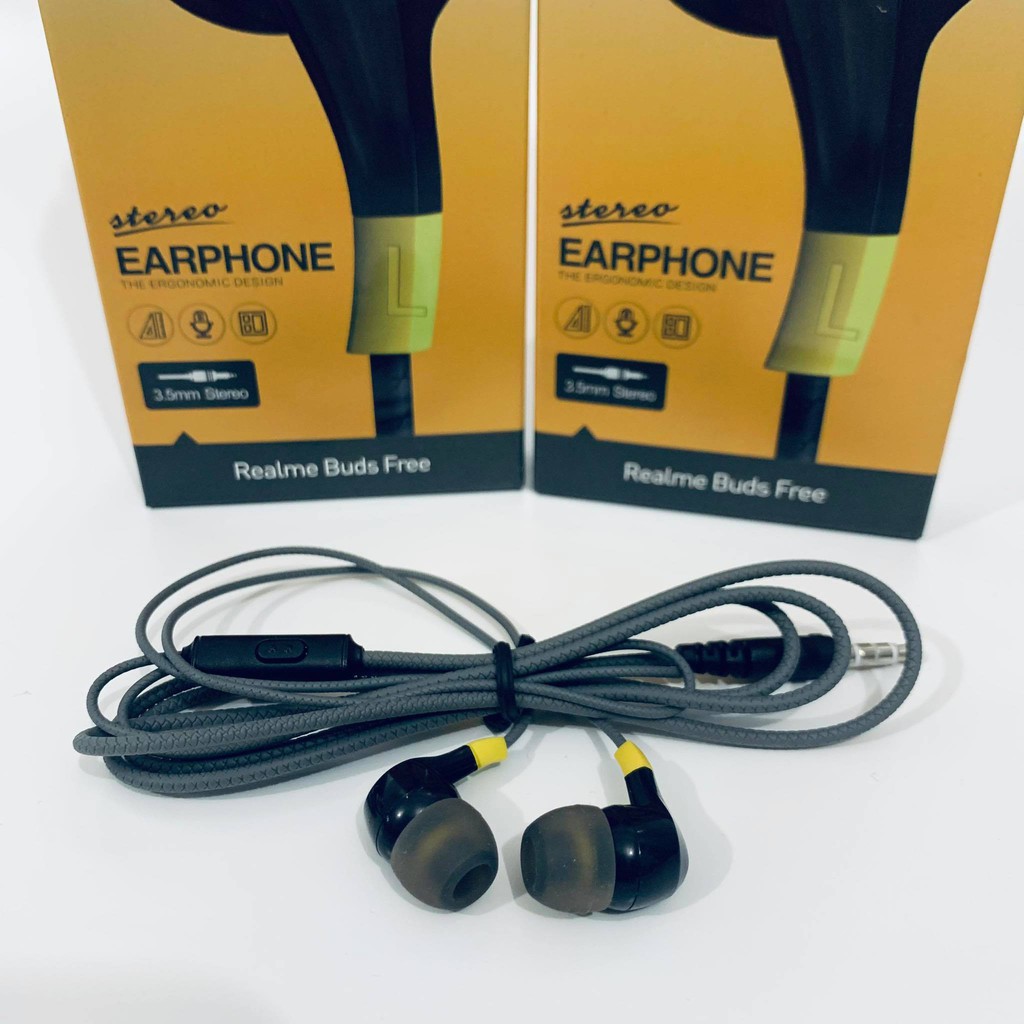 Headset Realme Wired SK-MA18 Universal Earphone Super Bass Bisa untuk Musik &amp; Telepon