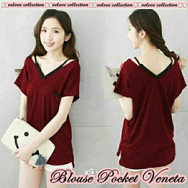 HCL Blus Venta - Baju Atasan Wanita - Blouse Casual Cewek - Baju Santai Cewek