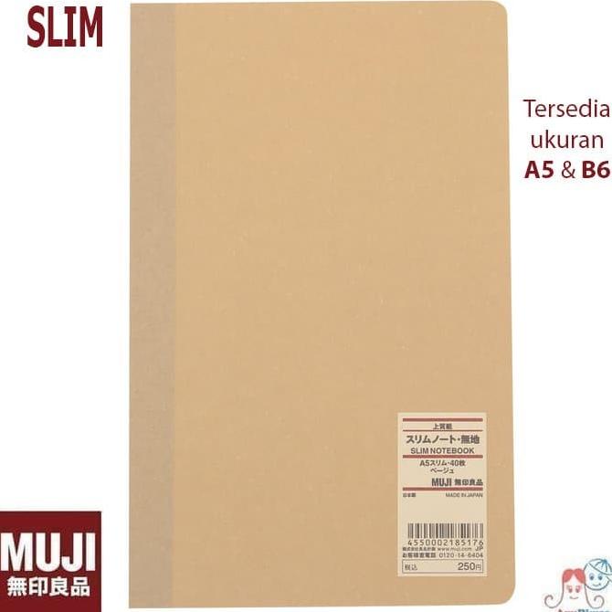 

MUJI SLIM Blank Notebook / Note Book - Buku Notes polos / catatan