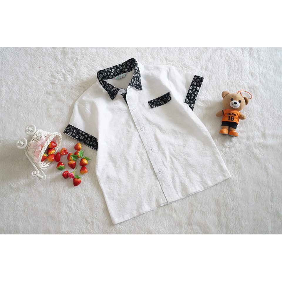 Termurah ~cutevina~ Fashion Batik Kombinasi Anak Cowok Warna Putih Hitam 3-10th Fc18034 8Ow6ghdxydJN