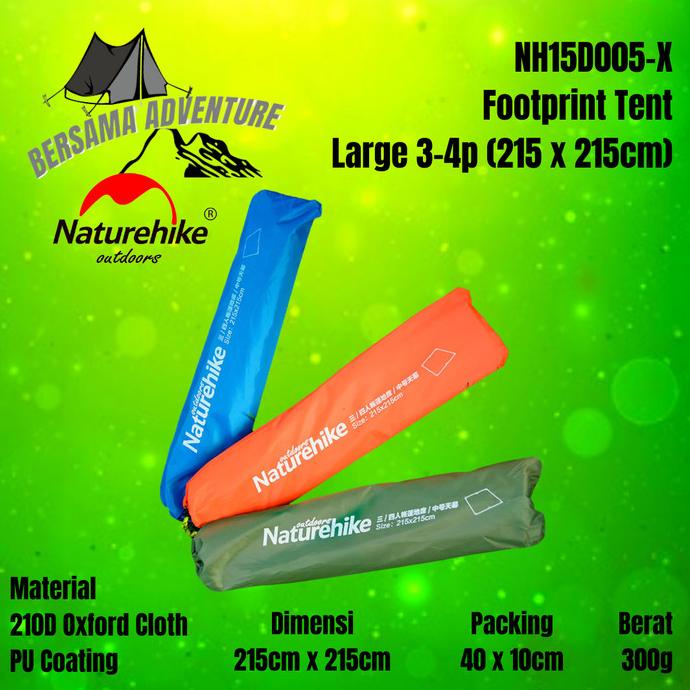 Footprint Naturehike 3-4p / Alas Tenda Naturehike NH15D005-X