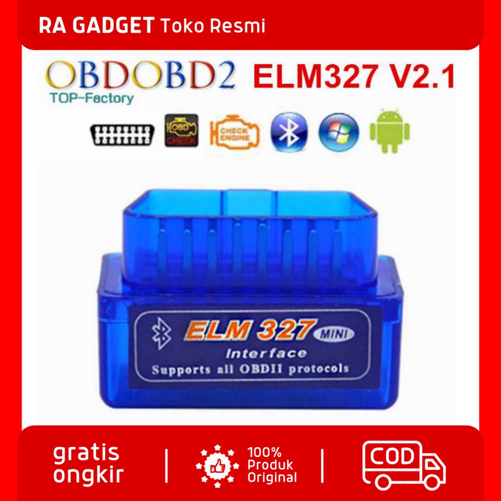 Super MINI Bluetooth OBD2 V2.1 Automotive Test Tool ELM327 / Alat Scanner Mobil Motor Injeksi Pembac