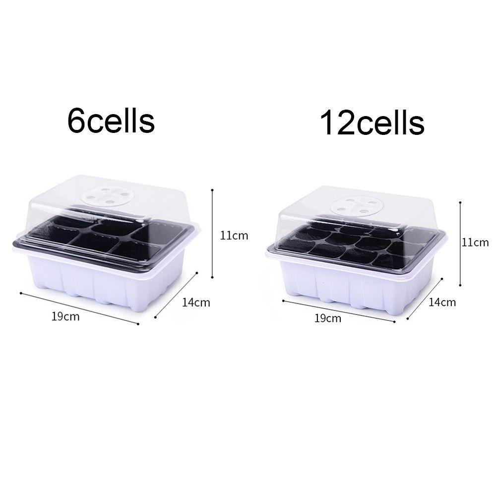 Chookyy 6/12Cells Nampan Tanam Dengan Penutup Bening Greenhouse Kantor Sprout Plate Lids Breathable Nursery Pots