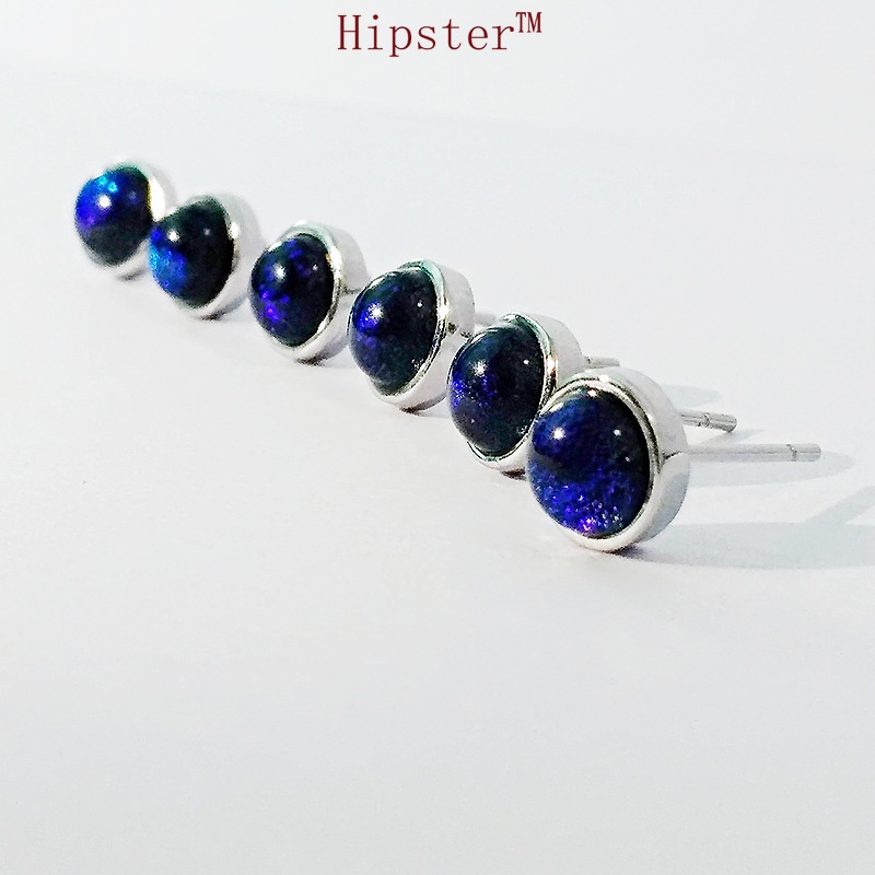 Best-Selling New Type round White Gold Sapphire Stud Earrings