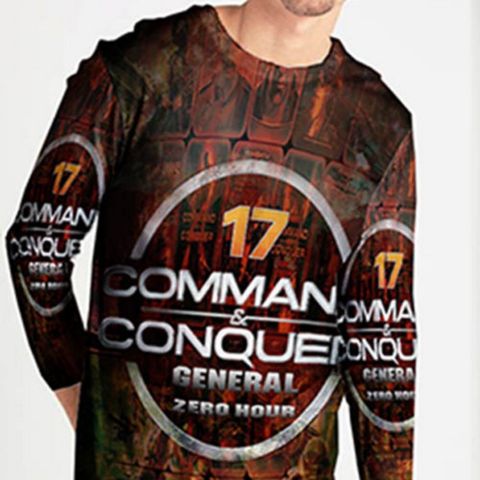 Fullprint Tshirt Command and Conquer Generals Zero Hour Kaos Tangan Panjang Bahan Polyester Jersey T