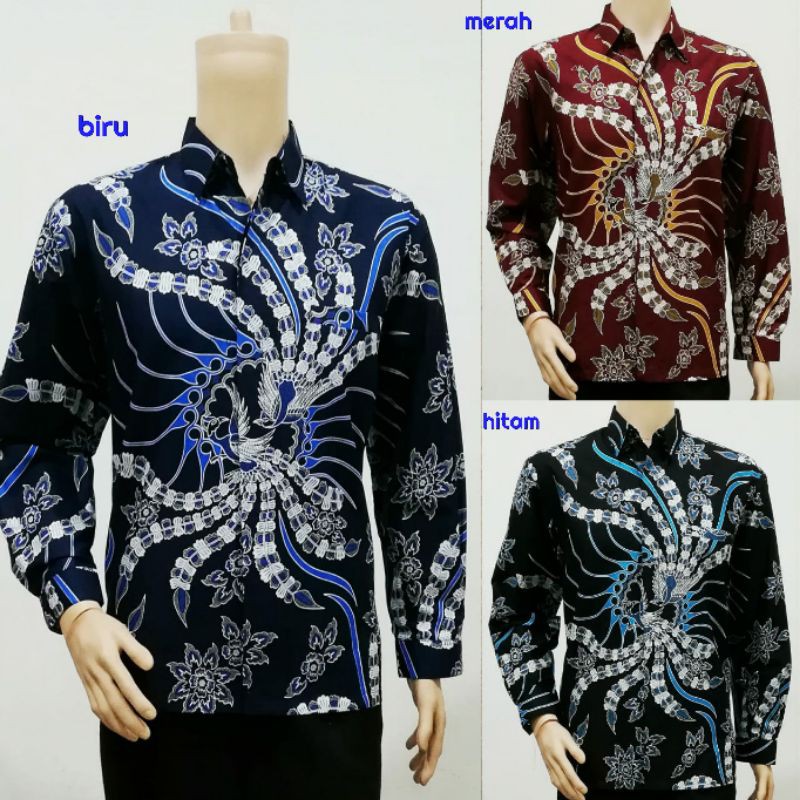 Kemeja Batik Big Size XXL Lengan Panjang Baju Hem Pria Batik Jumbo Ukuran Besar PL-GRDA