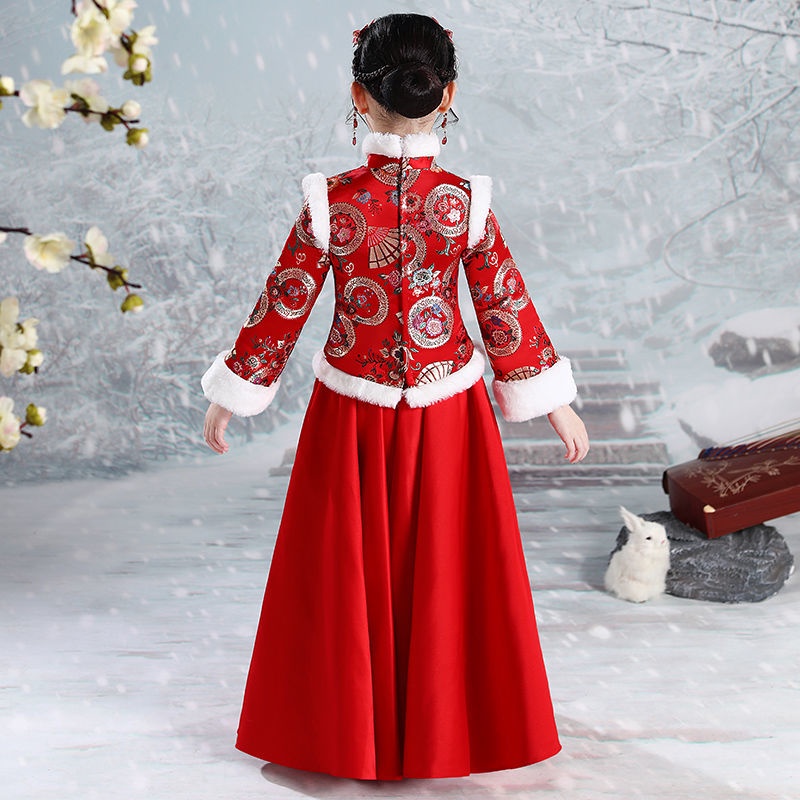 Girls' Chinese New Year clothes, Chinese style winter clothes, children's clothes, super immortal an