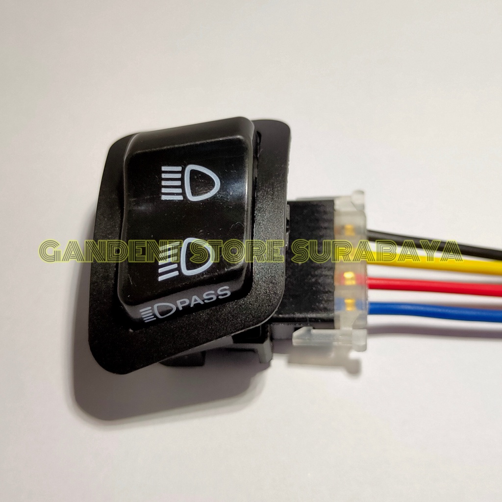 Saklar pass beam 4 pin tombol dimmer pass honda + soket saklar 4 pin