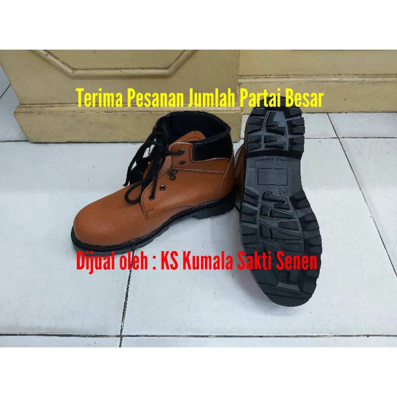 Sepatu PDH Safety Tali Coklat |Rompi Proyek Safety Vest|Helm Proyek|Sepatu PDH PDL Satpam Security|Kacamata Safety