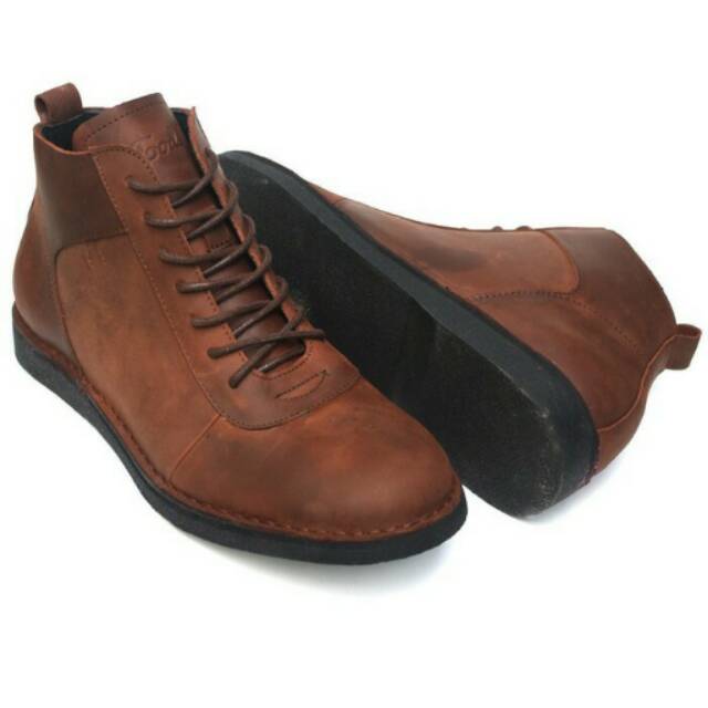  Sepatu  Kulit  Asli  Pria  Lecies Brown Shopee Indonesia